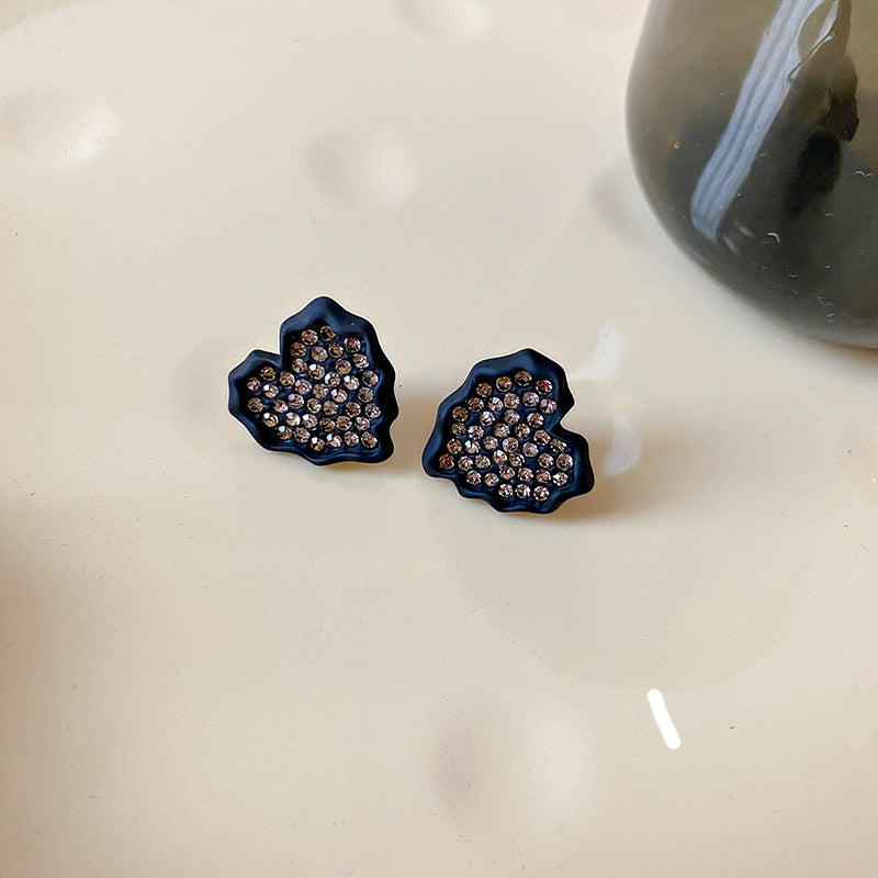 银针秋冬蝴蝶结黑色系耳环轻奢高级感耳钉时尚百搭复古耳饰批发女