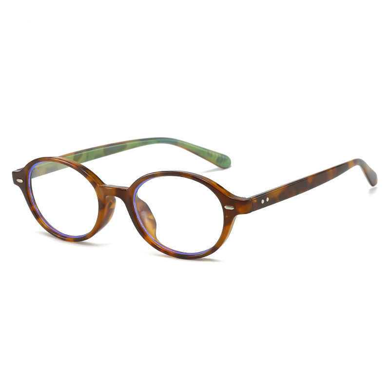 Women's fashion glasses 椭圆小框米钉眼镜框防蓝光韩版潮流眼镜架复古文艺平光镜小清新女