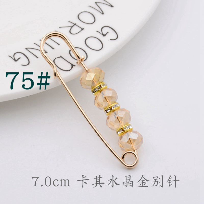 配饰胸针防走光珍珠胸针 女一字高档胸花别针蝴蝶插针丝巾扣 裙口收腰神器