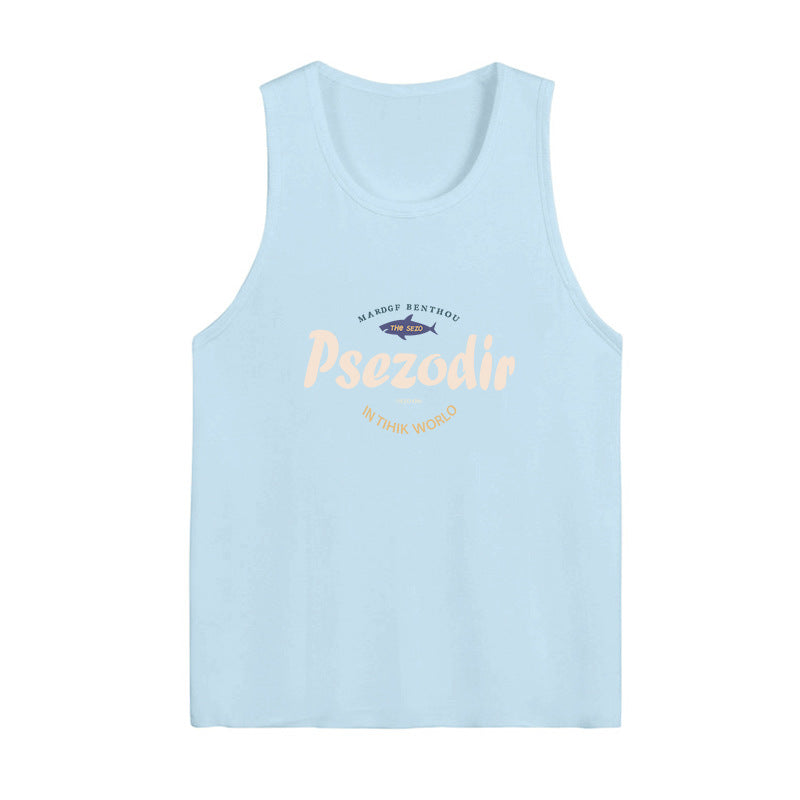 Dopamine tops Free shipping Tattoo American sports sleeveless vest t-shirt women's summer 2024 new dopamine wear loose vest top