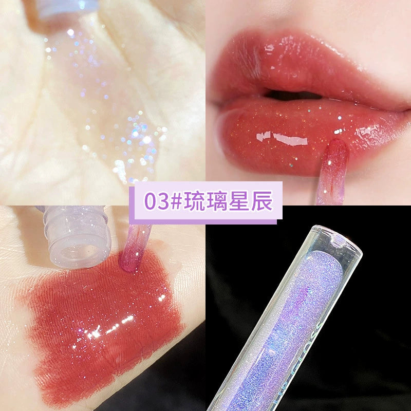 珠光带细闪口红唇蜜大牌润唇膏不掉色镜面不沾杯显白学生唇彩唇釉
