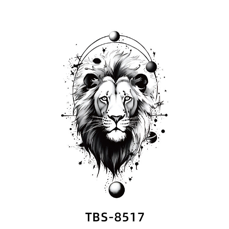 Free shipping Tattoo New Small Full Arm Tattoo Sticker Half Sleeve Tiger Lion Animal Arm Waterproof and Durable Cross-Border European and American Tattoo Sticker Paper