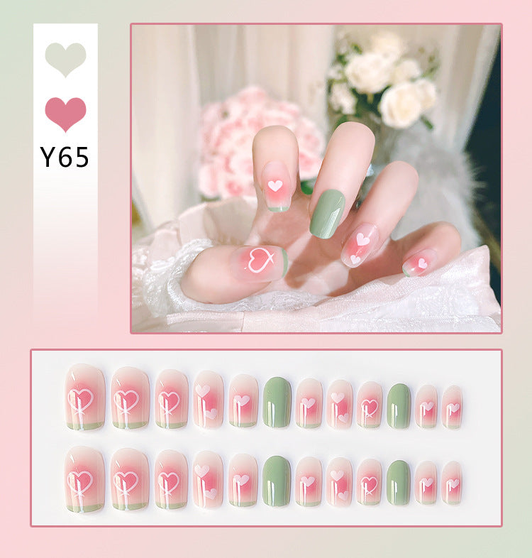 Fashion  nail Nail Stickers One Second Wearable Nail Sticker Wear Armor Nail Stickers Pure Desire Gradient Simple New Elegant