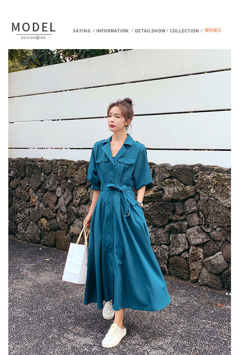 Fashion women's wear Real Shot Large Skirt Windbreaker Dress Women's Mid-Length 2024 Autumn and Winter Clothing New Waist Trimming Fashion Fashion Coat