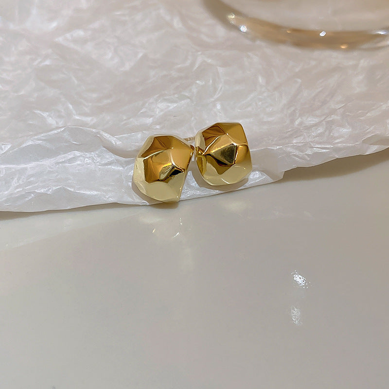 珠宝耳饰925银针几何耳钉小众个性时尚耳环女金属风简约气质耳饰