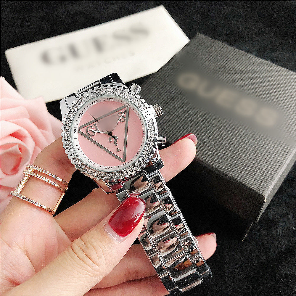 Fashion women's watchSimple Fashion in Europe and America Women's Watch Cross-Border Hot Rhinestone Steel Belt Quartz Women's Watch