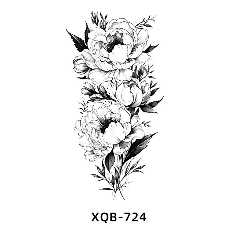 Free shipping Tattoo In Stock Wholesale Small Full Arm Tattoo Sticker Waterproof Sweatproof Tiger Animal Flower Men and Women Black and White, Colored Tattoo Sticker Paper