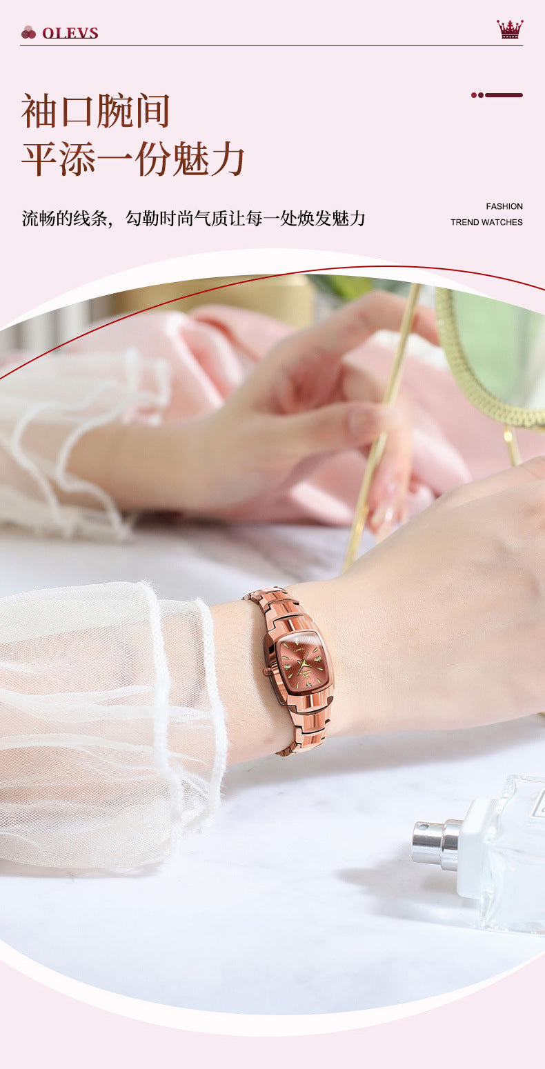 Women's fashion watch Oulishi brand new tungsten steel quartz watch women's watch fashion women's watch women's watch