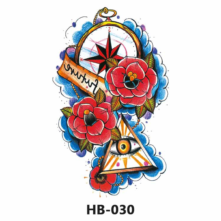 Free shipping Tattoo Cross-Border Factory in Stock Wholesale Artistic Tattoo Sticker Waterproof Fashion Flower Arm Stickers Half Sleeve Temporary Tattoo Sticker Men and Women