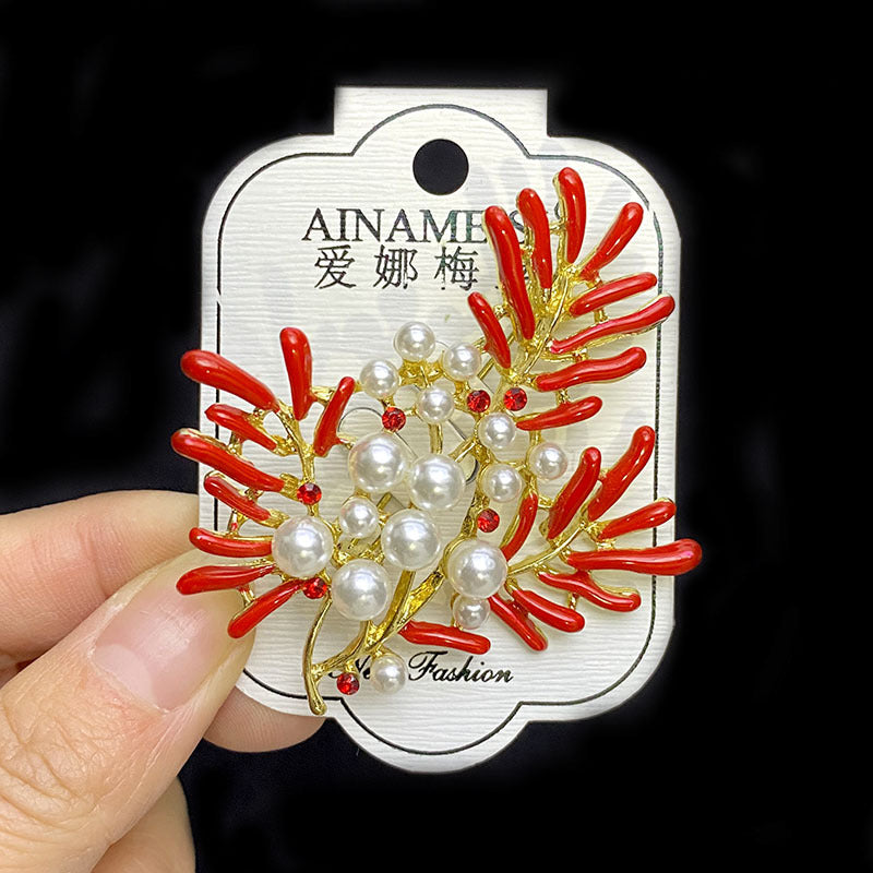 配饰胸针日韩时尚满珍珠天鹅水钻花朵胸针胸花精致优雅胸针大衣毛衣女配饰