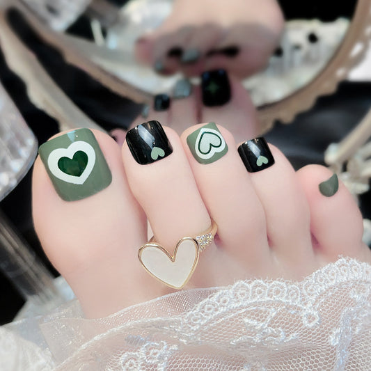 Fashion  nail Foot Nail Tip Nail Patch Finished Nail Art Love Wear Nail Detachable Nail Tips Nail Tip Finished Product Wholesale J6