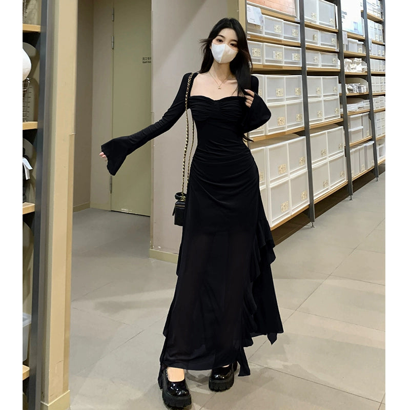 Fashion women's wear Unique Purple Dress Spring plus Size Slightly Oversized Girls Slimming Chic and Beautiful Dress Long Dress