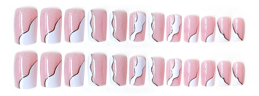 Fashion  nail European and American Nail Stickers Nail Tip Sweet Cool Wearable Nail Removable Nail Patch Fake Nails Wearable Nail W16