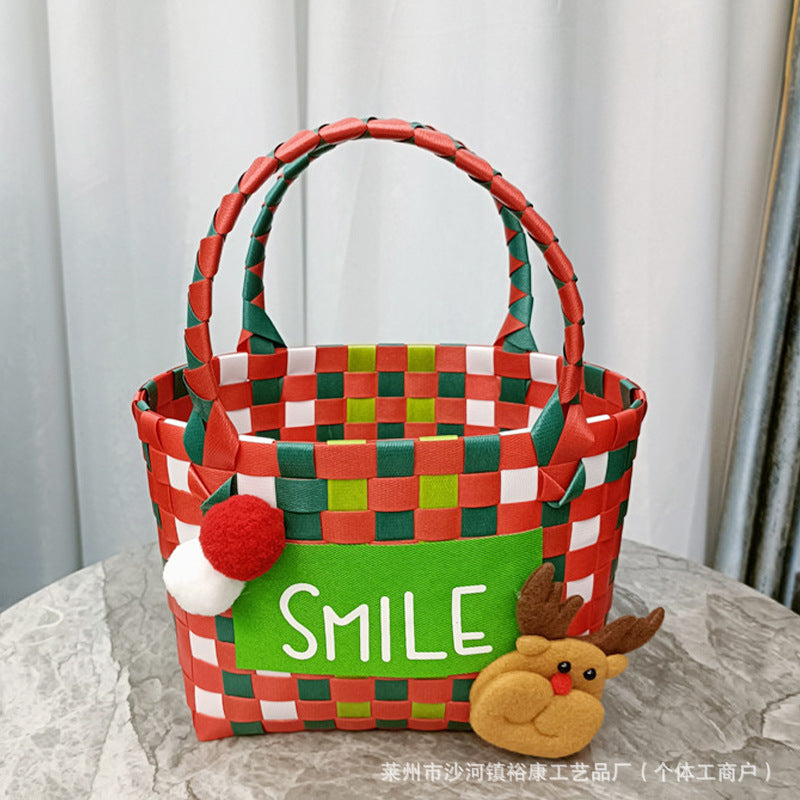 Dopamine Bag Free shipping Tattoo Cartoon dopamine plastic woven bag, trendy macaron hand-woven vegetable basket bag, cute casual seaside beach bag