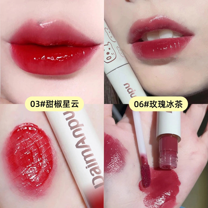 小熊口红唇釉镜面水光玻璃唇蜜持久不掉色沾杯学生显白流行嘟嘟唇口红