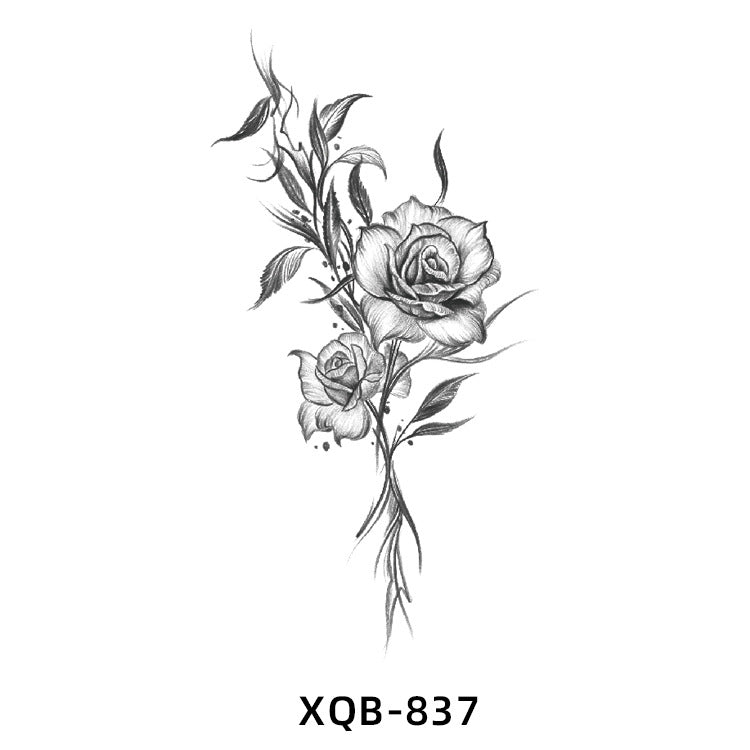 Free shipping Tattoo New Flower Arm Tattoo Sticker Waterproof Men's and Women's Small Arm Tattoo Tattoo Black and White Animal Tattoo Sticker Paper Factory Wholesale