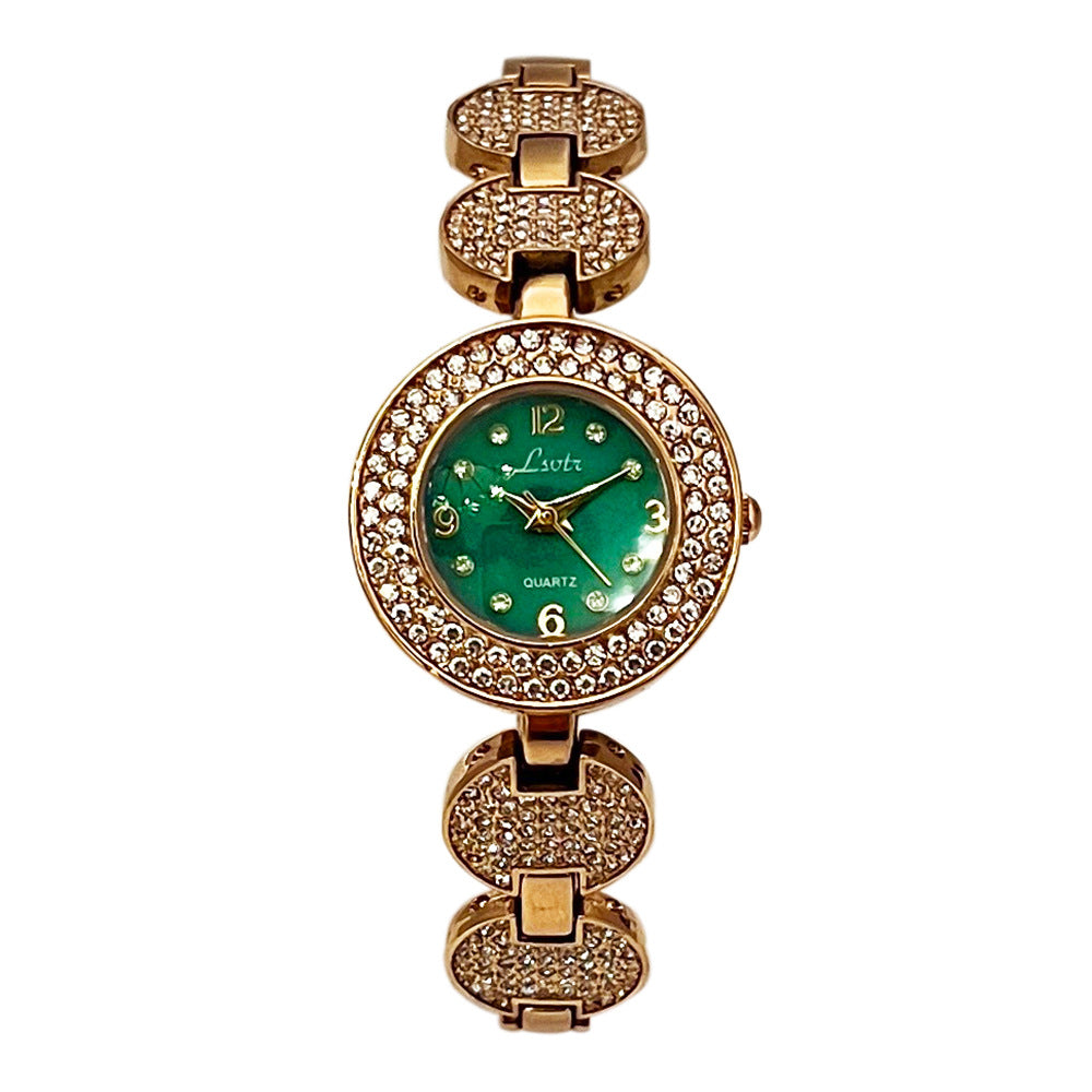 Fashion women's watchLsvtr Light Luxury Grandmother Green Niche High Sense Vintage Bracelet Women's Watch Good-looking Fashion Ladies Watch