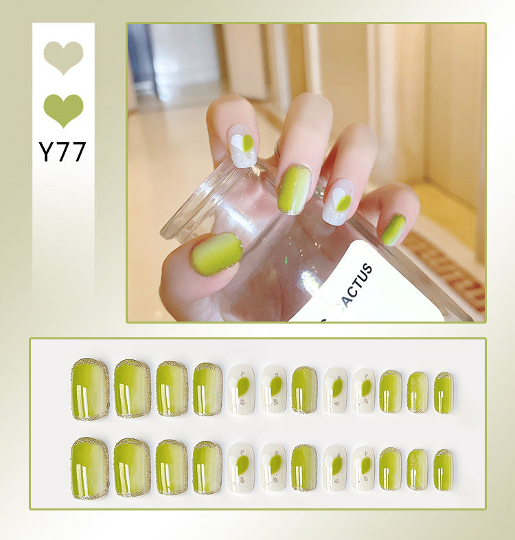 Fashion  nail Nail Stickers One Second Wearable Nail Sticker Wear Armor Nail Stickers Pure Desire Gradient Simple New Elegant