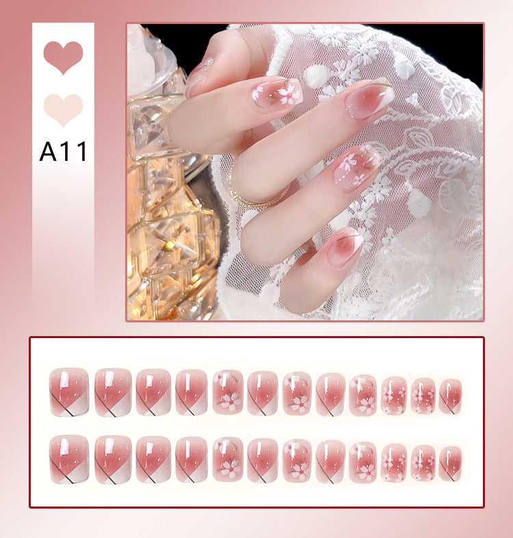 Fashion  nail Internet Celebrity Fake Nail Patch Wear Armor Finished Product Nail Tip Nail Stickers Removable Nail Patch Stall Supply Manufacturer