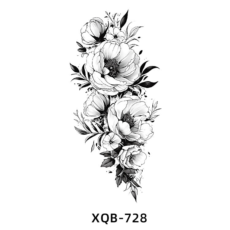 Free shipping Tattoo In Stock Wholesale Small Full Arm Tattoo Sticker Waterproof Sweatproof Tiger Animal Flower Men and Women Black and White, Colored Tattoo Sticker Paper