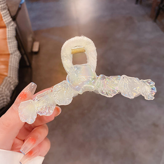 网红款彩光贝壳发夹ins风小清新少女心甜美抓夹新款气质时尚发饰