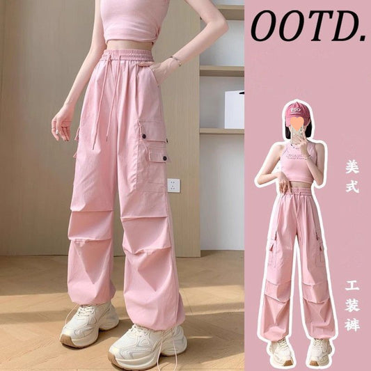 Free shipping  women's high waist new thin loose and thin can tie feet leisure sports pants