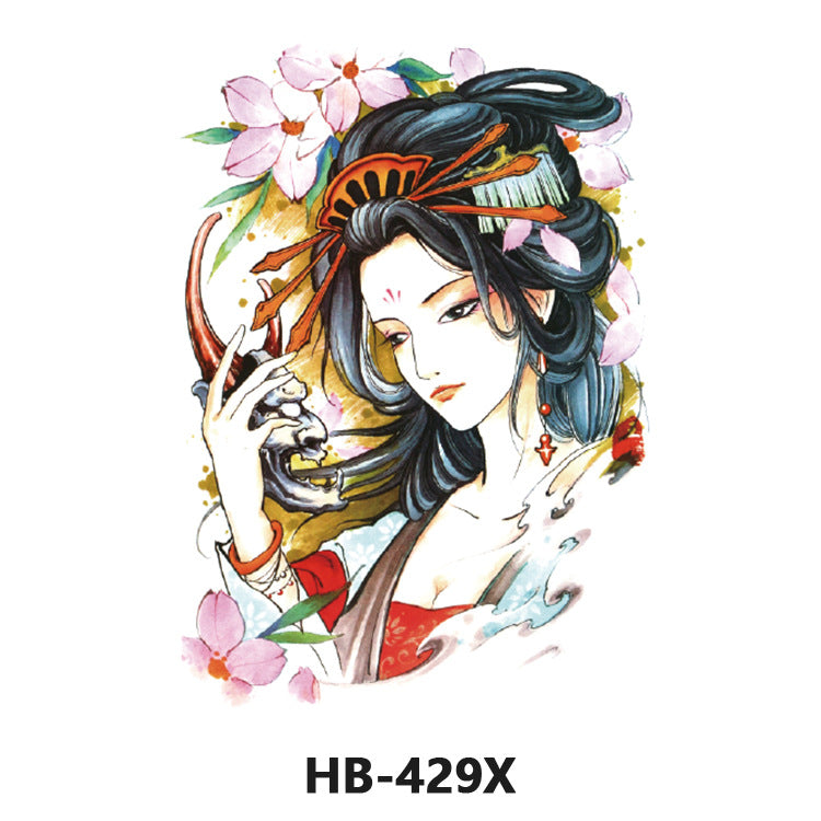 Free shipping Tattoo In Stock Cross-Border Factory Wholesale New Half Sleeve Tattoo Sticker Black Animal Skull Waterproof Tattoo Men and Women Tattoo