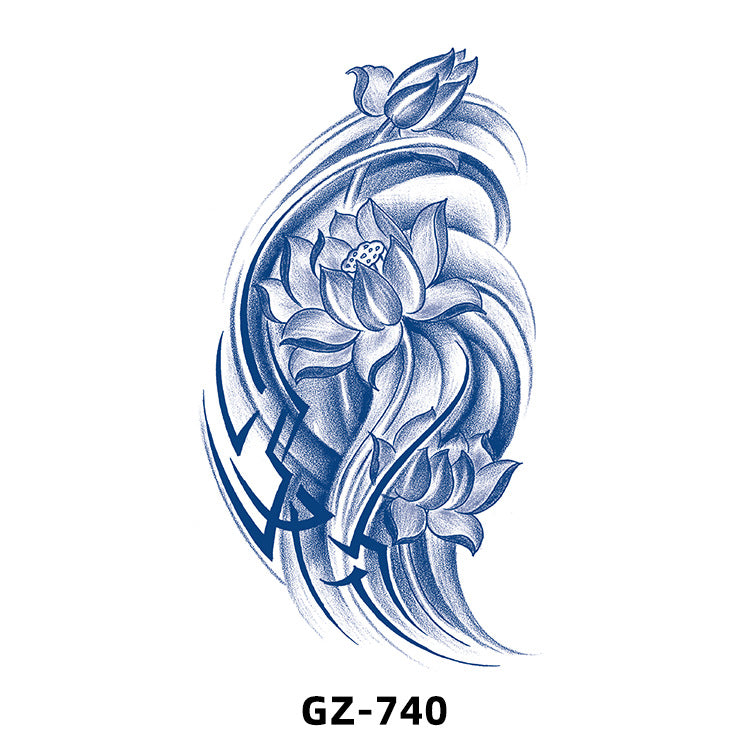 Free shipping Tattoo Cross-Border Herbal Semi-Permanent Tattoo Sticker Men's and Women's Waterproof Sweat-Proof Juice Half Sleeve Real-Proof Tattoo Letter Sticker Tattoo