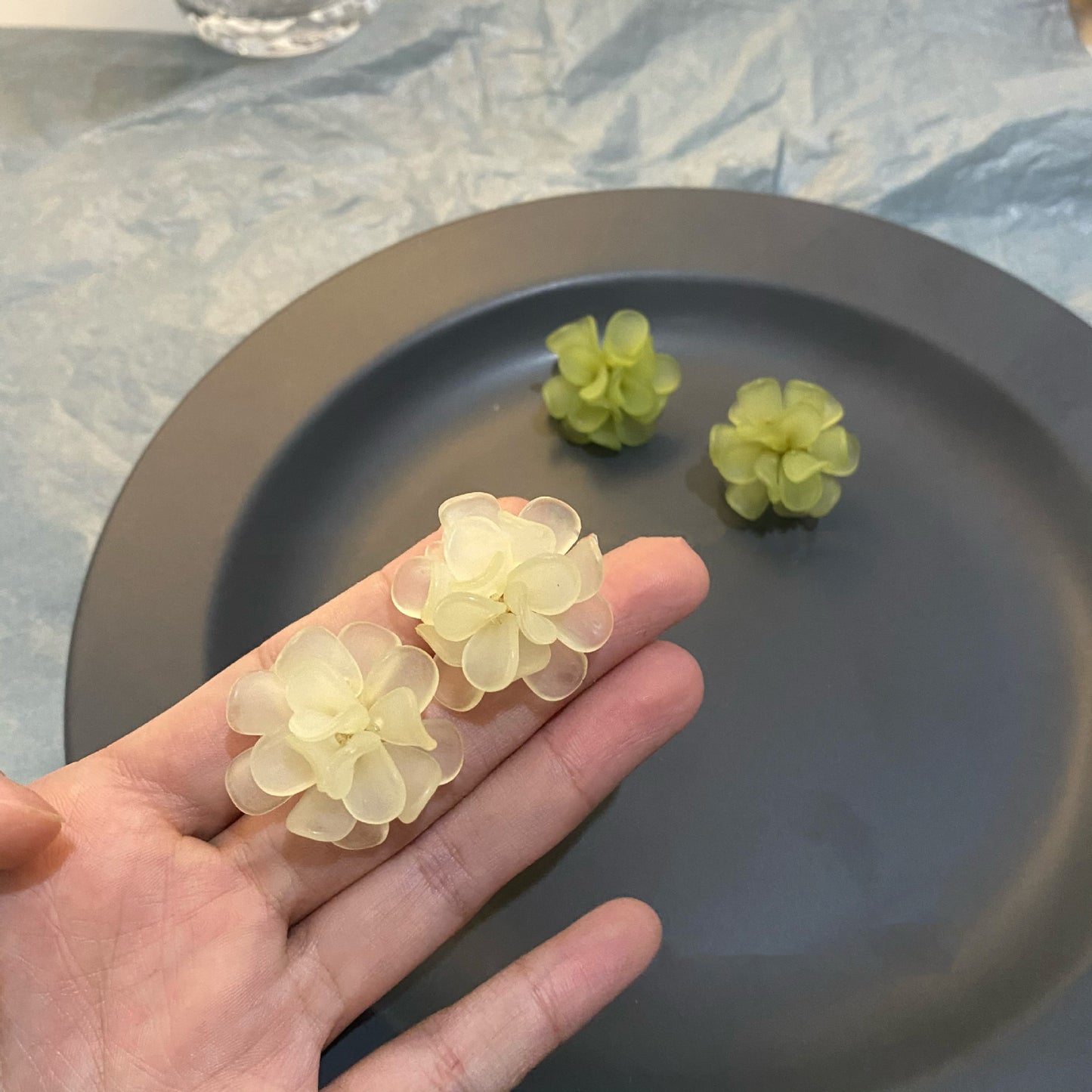 珠宝首饰栀子花开_银针立体花朵耳钉气质森系耳饰春夏超仙甜美耳环批发女