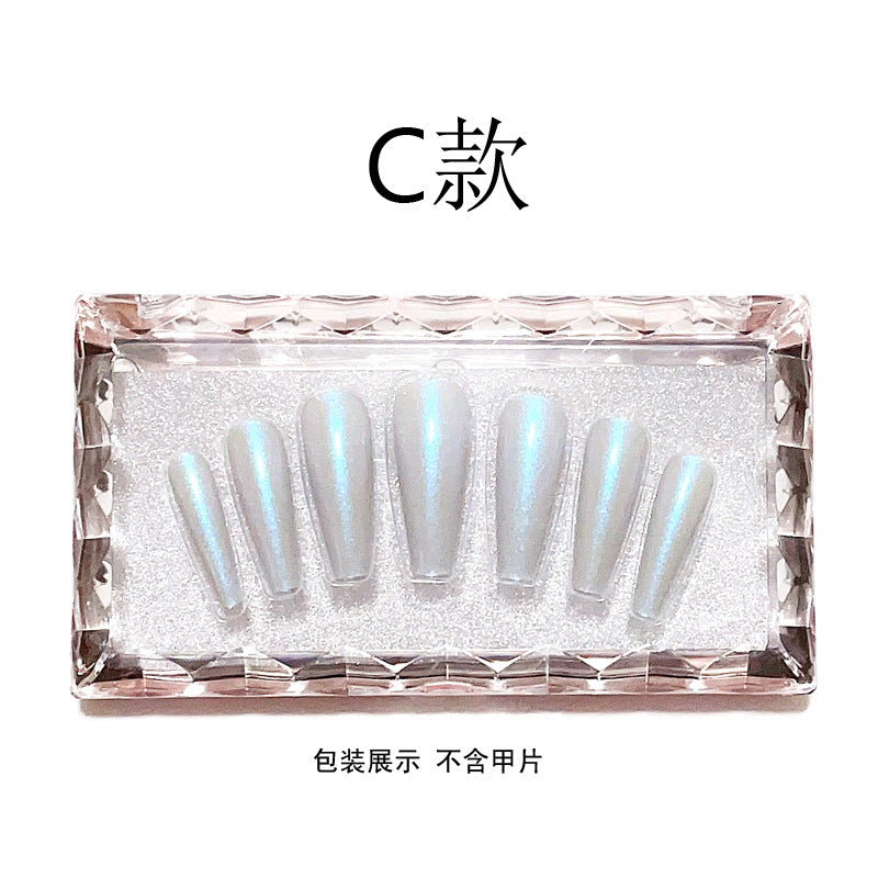Fashion  nail 24 Pieces Wearable Nail Sticker Fake Fingernail Bag Foot Nail White Suit Transparent Tray Suction Plastic Packaging Box