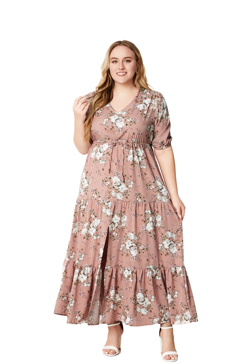 Fashion women's wear 2024 plus Size Women's Clothing Summer New Bohemian Print Loose Dress Sq0217
