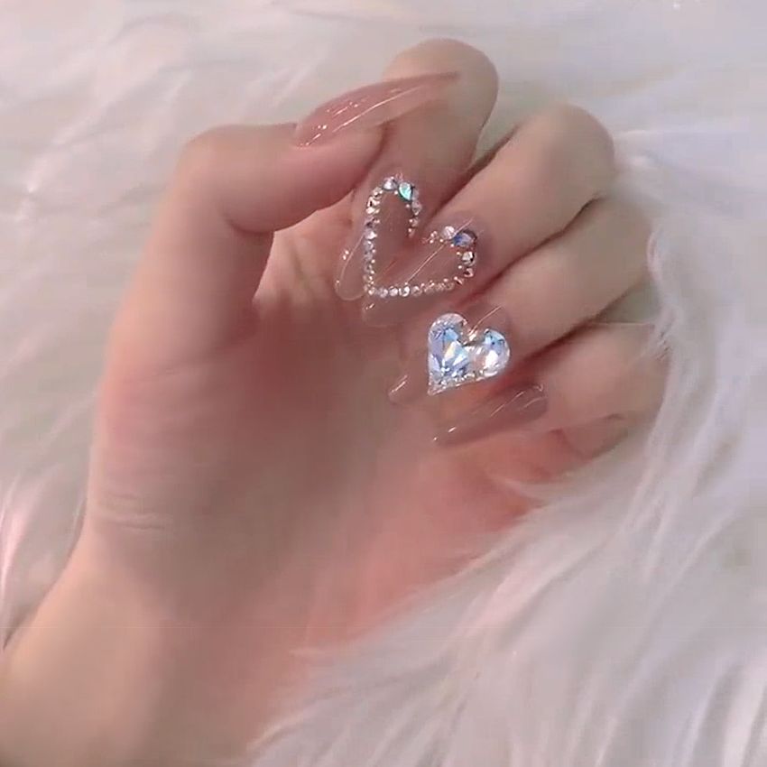 Fashion  nail Wear Armor Nail Stickers Nail Patch Fake Nails Removable Heart Love Heart Nail Tip Nail Sticker X13