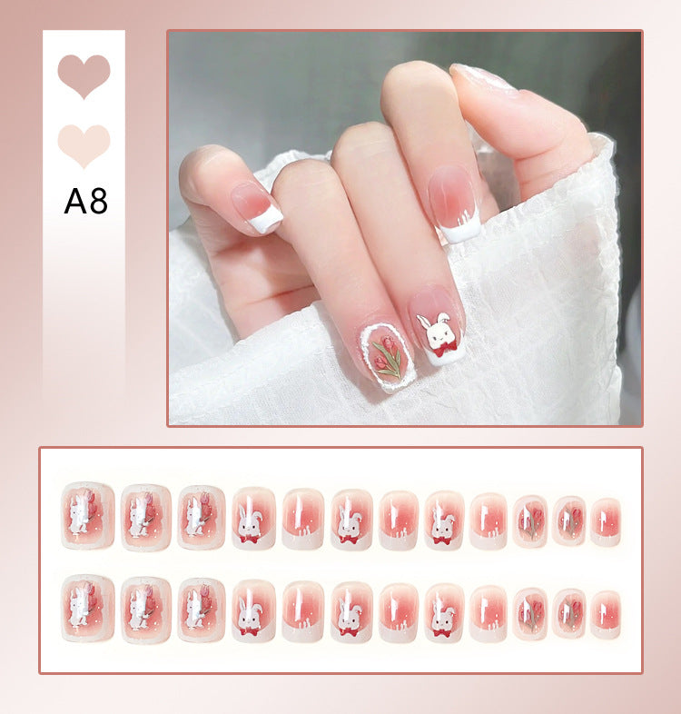 Fashion  nail Internet Celebrity Fake Nail Patch Wear Armor Finished Product Nail Tip Nail Stickers Removable Nail Patch Stall Supply Manufacturer