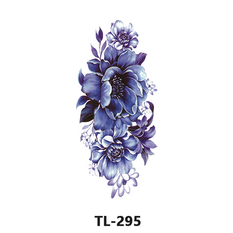 Free shipping Tattoo Factory Wholesale Tattoo Sticker Waterproof Women's Long-Lasting Rose Fresh Flowers Internet Celebrity Big Flower Colorful Plant Tattoo