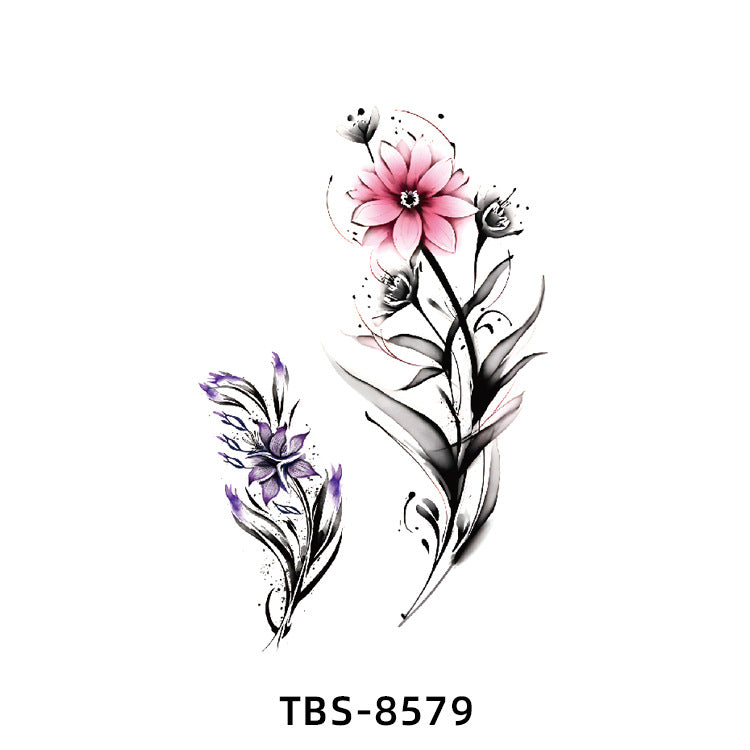 Free shipping Tattoo In Stock Wholesale Small Full Arm Tattoo Sticker Waterproof Sweatproof Animal Color Half Sleeve Arm Flower Tattoo Sticker Paper Tattoo