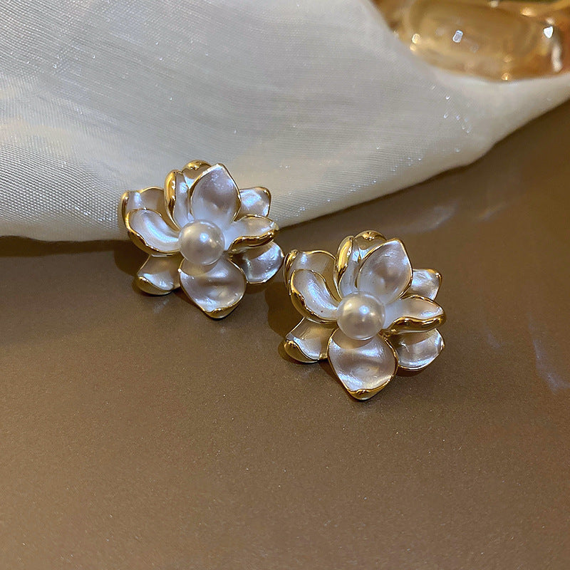珠宝首饰栀子花开_银针立体花朵耳钉气质森系耳饰春夏超仙甜美耳环批发女