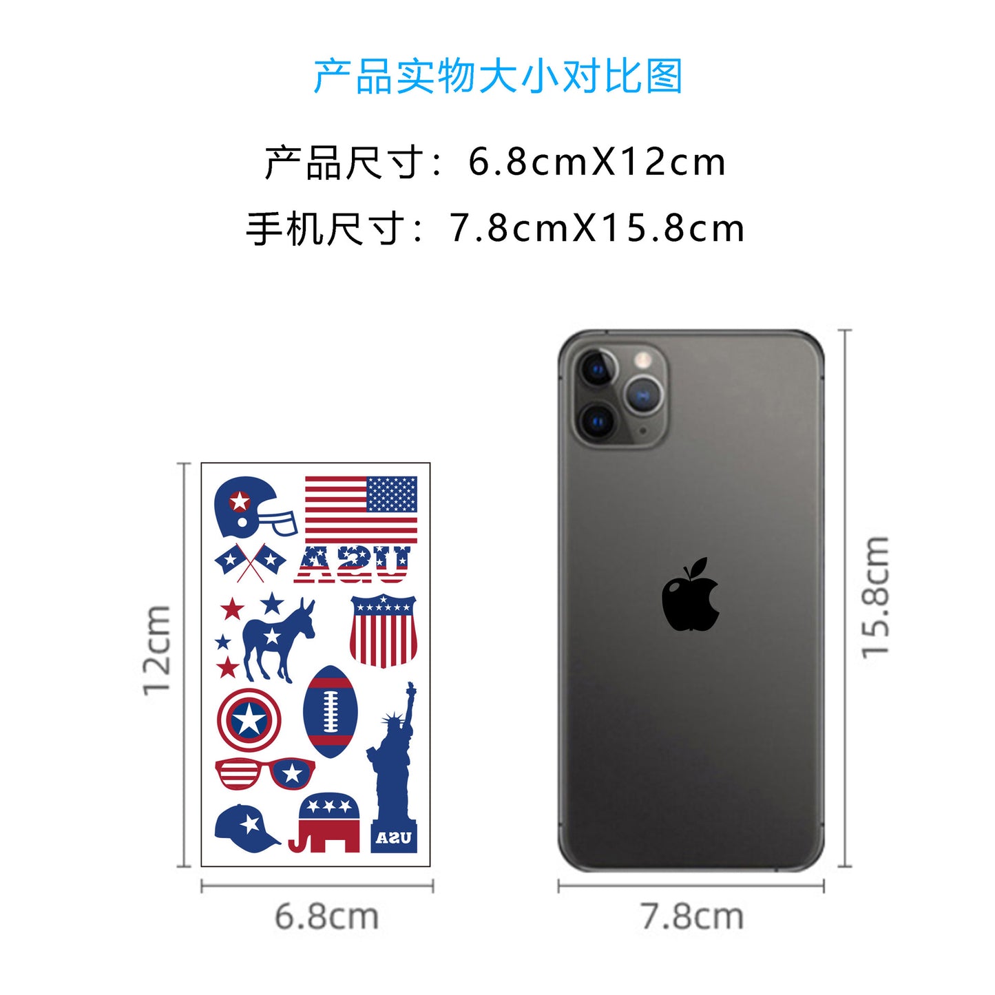 Free shipping Tattoo Cross-Border New Arrival American Independence Day Tattoo Sticker Water Transfer Disposable Temporary Flag Face Pasters Tattoo Sticker in Stock