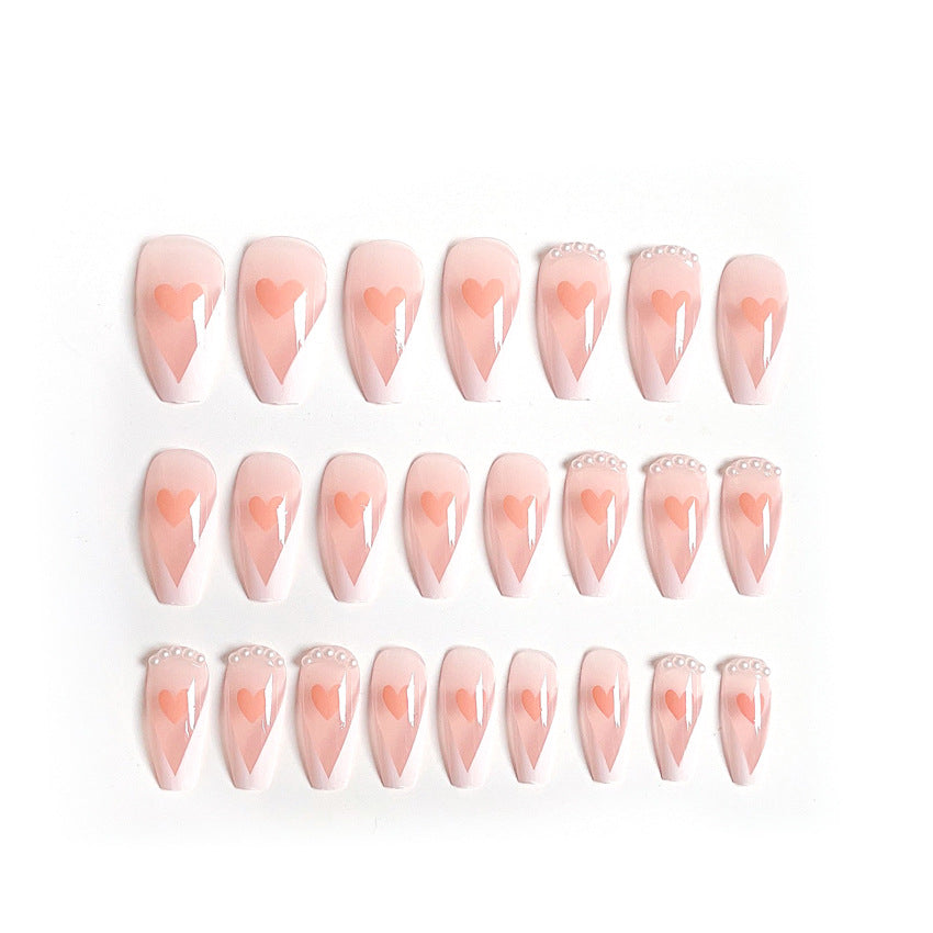 Fashion  nail Wear Armor Nail Stickers Nail Patch Fake Nails Removable Love Heart Nail Tip Nail Sticker X17