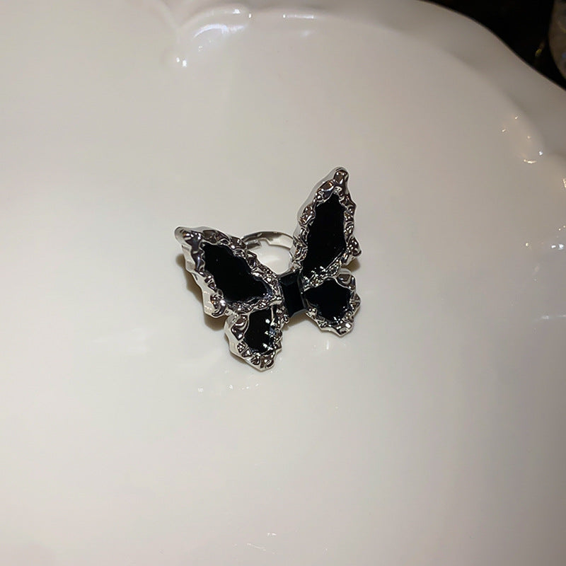 银针镶钻方形蝴蝶褶皱耳环个性冷淡风耳钉时尚百搭高级感耳饰批发