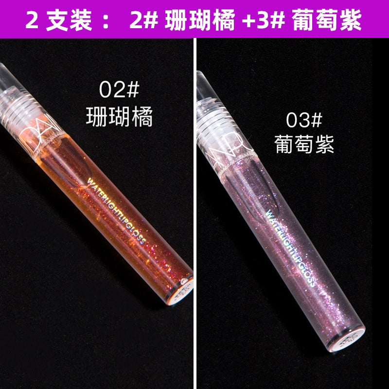 透明水光口红唇蜜珠光带闪镜面润泽唇釉嘟嘟玻璃唇保湿唇乳女学生平价