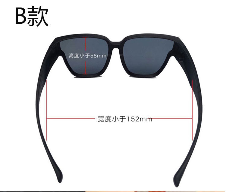 Women's fashion glasses GM套镜近视太阳眼镜女款潮偏光防紫外线钻墨镜超轻戴眼镜上开车