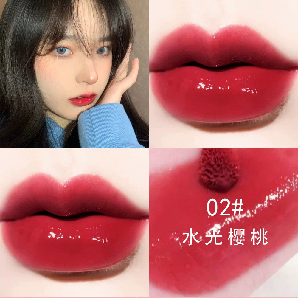 嘟嘟唇口红唇蜜透明唇彩亮晶晶唇釉口红玻璃唇细闪珠光带闪亮果冻色