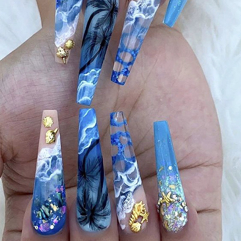(Hand made nail) Kardashian, European and American Spicy Girl, Little Red Book, Dark Super Long, Internet Celebrity Cross border Nail Art, Detachable and Reusable Nail