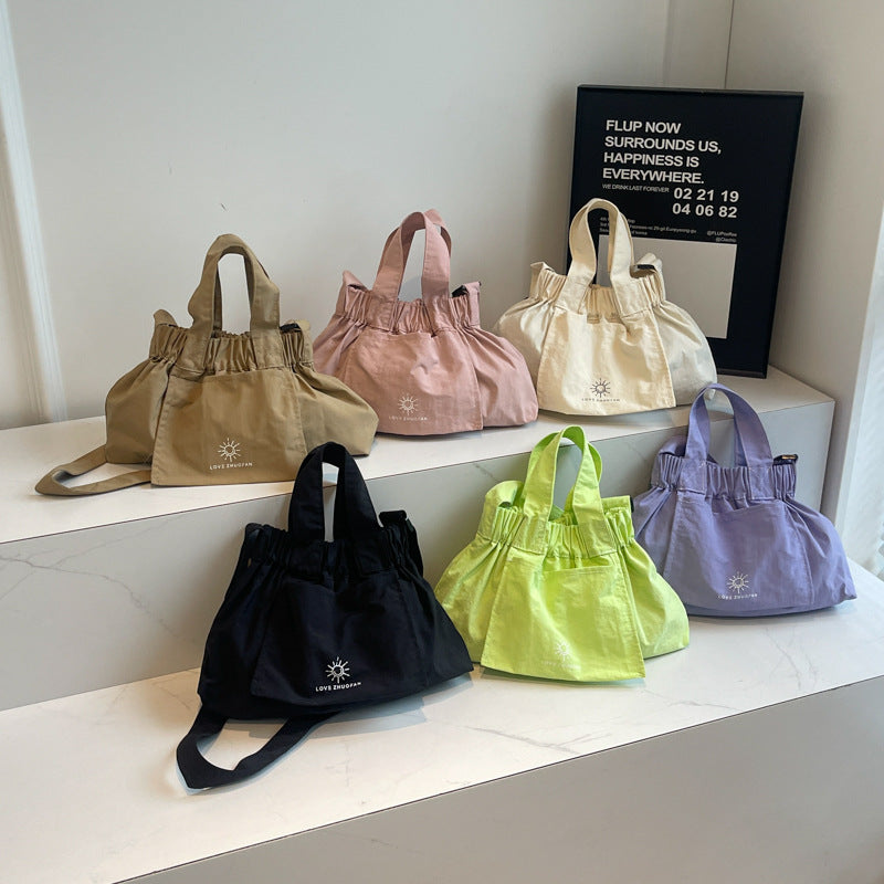 Dopamine Bag Free shipping Tattoo 2024 summer new dopamine canvas bag handbag shoulder bag crossbody dumpling bag cute foldable shopping