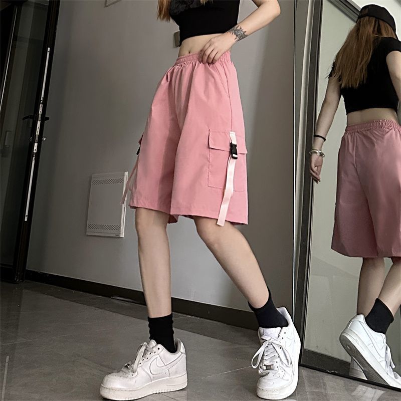 Dopamine pants Free shipping Tattoo Dopamine quick-drying tooling shorts for men and women, summer thin loose sports style super cool fried street casual wide-leg shorts