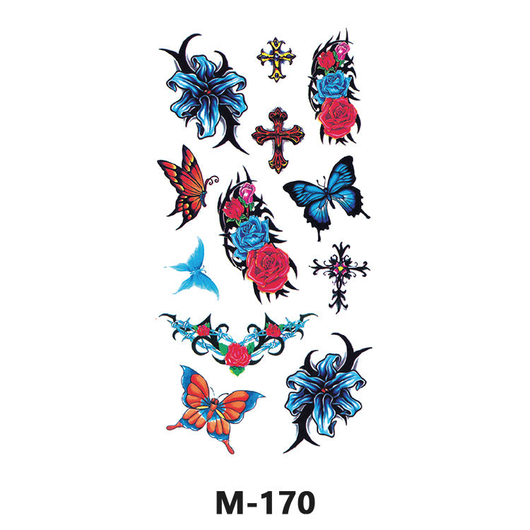 Free shipping Tattoo Wholesale New Tattoo Sticker Long Lasting Waterproof Stickers English Alphabet Letters Flowering and Fruiting Color Arm Half Sleeve Simulation Tattoo Sticker