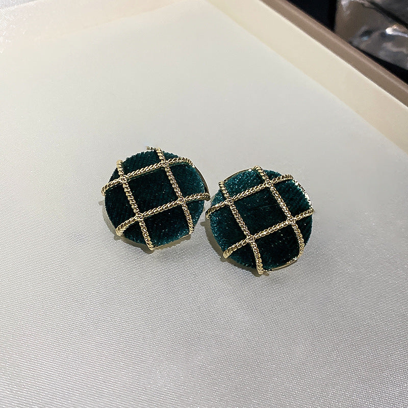 银针绿色系植绒蝴蝶结耳环小众时尚气质设计耳钉个性简约耳饰批发