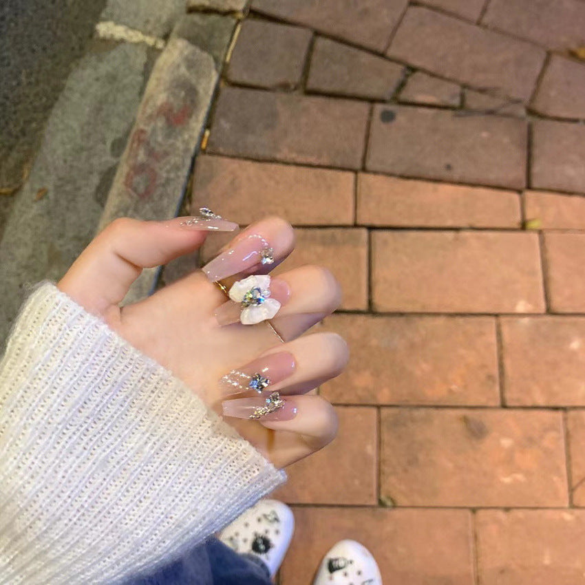 Fashion  nail New Nail Beauty Wear Nail Ins Advanced Pure Desire Wind Nail Patch Wear Nail Bow Nail Stickers A30