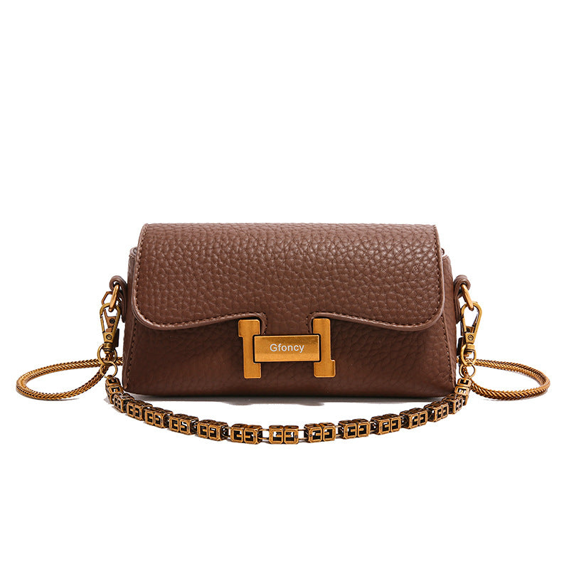 Dopamine Bag Free shipping Tattoo Popular popular small bag women's 2024 summer new fashionable solid color oblique span small square bag chain single shoulder portable women's bag