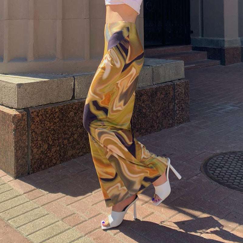 Fashion women's wear M22sk531 Autumn New 2024 High Waist Sheath Print Pleating Casual Fashion   Women's Skirt
